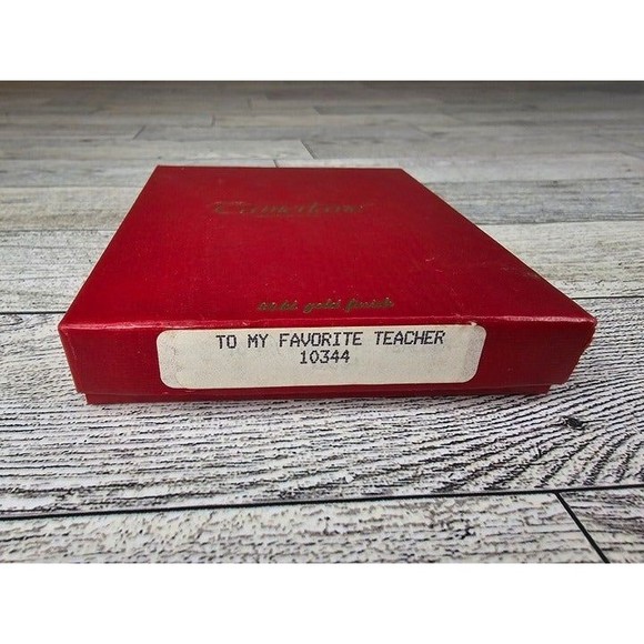 Camerlane 24kt Gold Finish "Favorite Teacher" Christmas Ornament NOS in Box - Picture 4 of 4